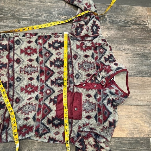 Weatherproof Vintage Women’s Aztec Print Pullover Gray Fleece Large - Picture 6 of 7